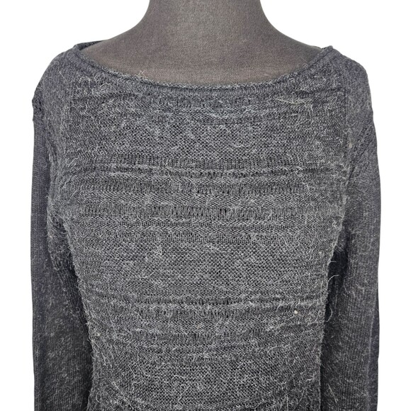 Anthropologie MOTH Small Charcoal Gray Wool Alpaca Blend Hi Low Sweater - Picture 2 of 10